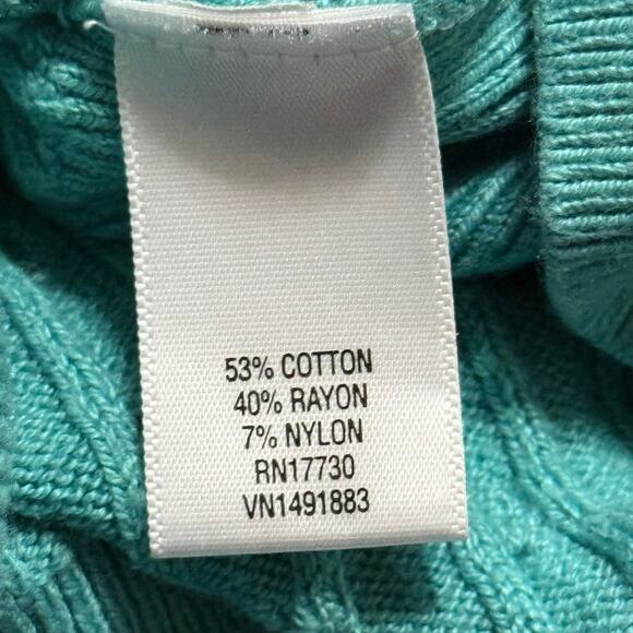 Teal Cable Knit Sweater - Picture 6 of 8